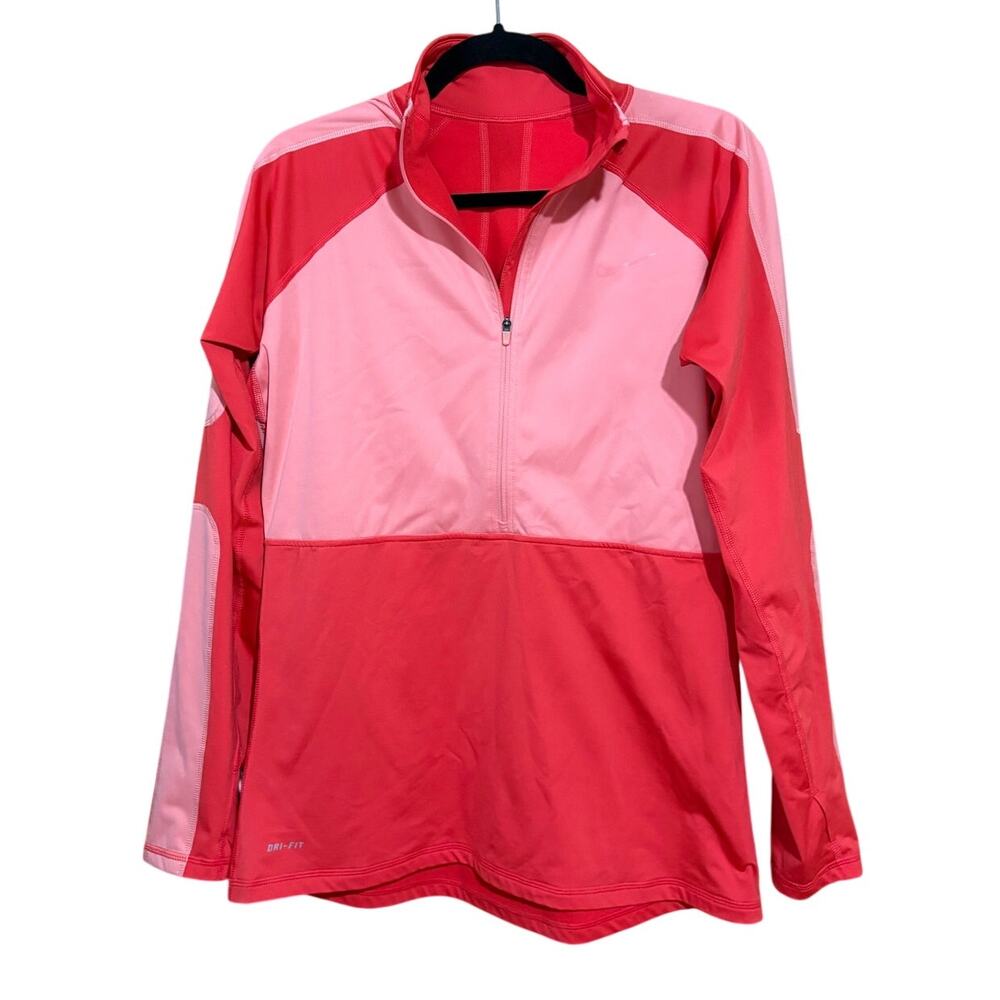 Nike hyperwarm shield half zip hot pink pro dri-fit women's XL running shirt